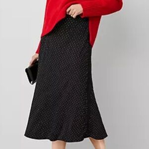 Ann Taylor Embellished Bias Midi Slip Skirt (new without tags-never worn)